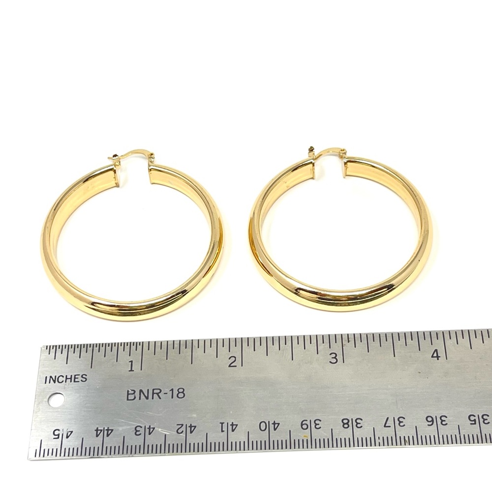 New Anthropologie Gold Hoop Earrings - Picture 3 of 4